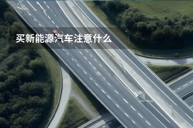 买新能源汽车注意什么